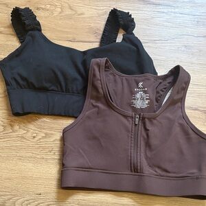 Kyodan Brown and Black Activewear Bra Set